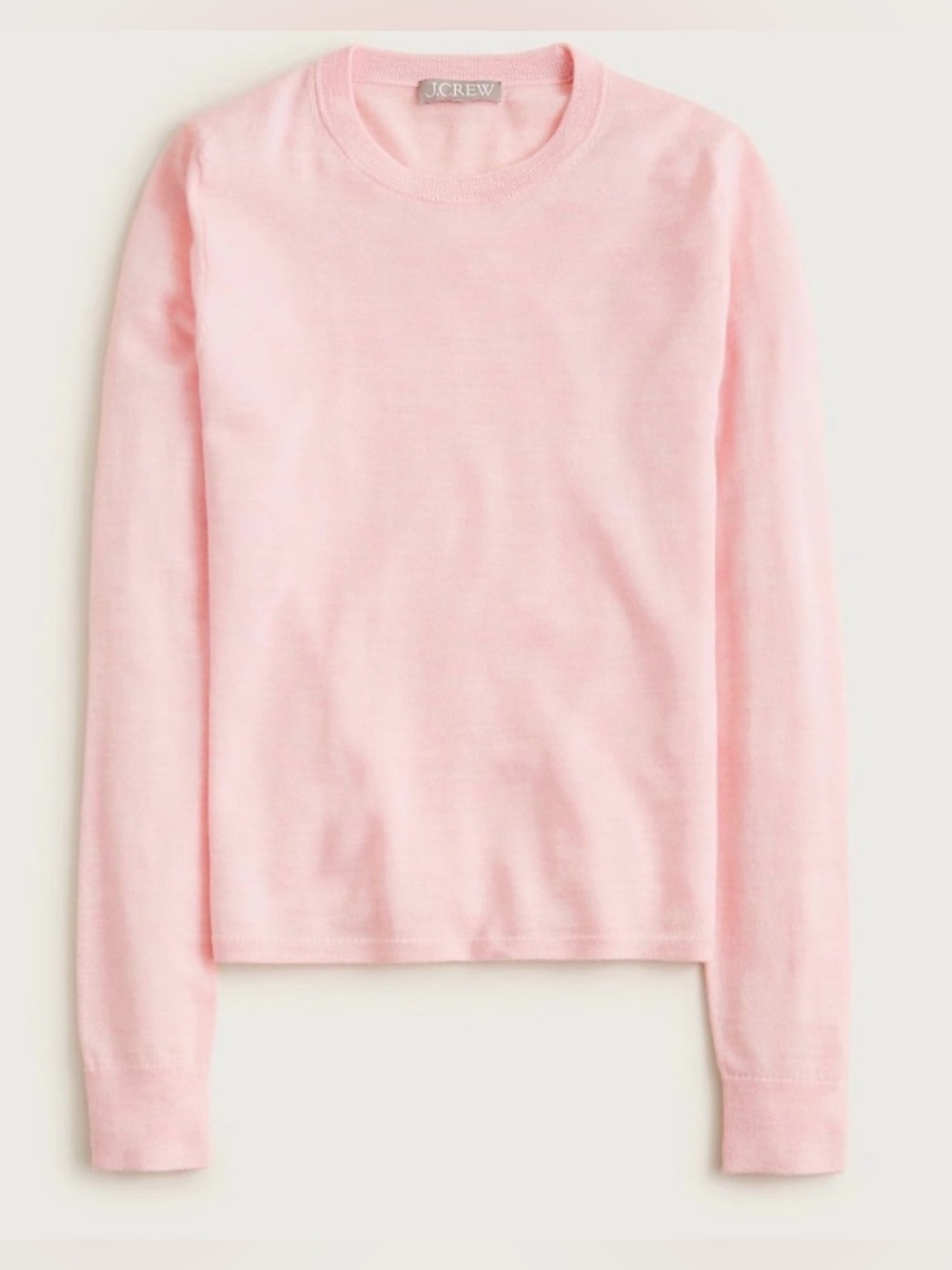 J.Crew Carolyn fitted crewneck sweater in merino wool in heather shell - Picture 4 of 8